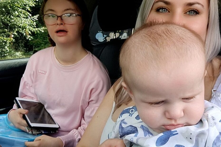 Abi, a Shared Lives carer takes a selfie with her son and the young woman she supports on Short Breaks